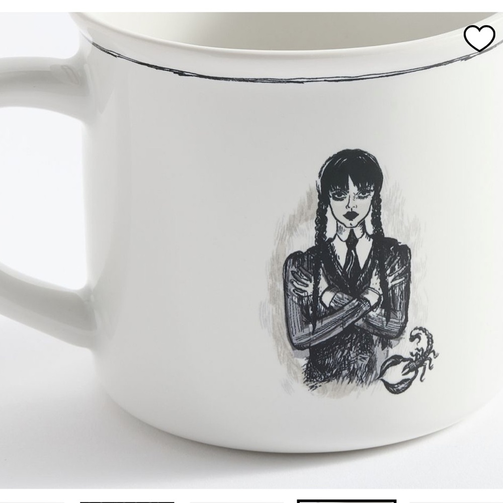 Pottery Barn Wednesday Addams Stoneware Decal Mugs NEW IN BOX Halloween - Picture 13 of 13